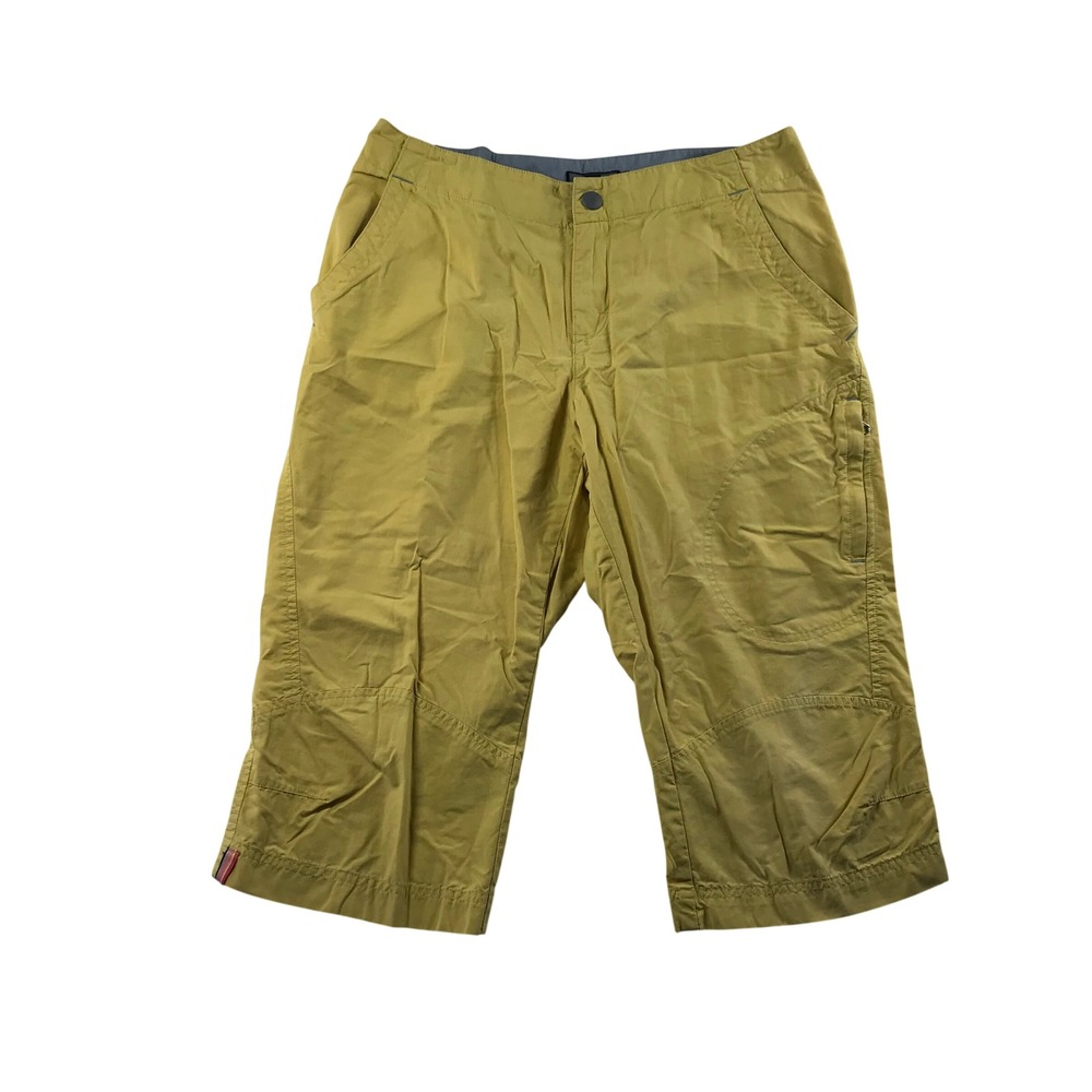 REI Womens Yellow Cotton Hiking Capri Pants Cropped Outdoor Trousers Size 8
